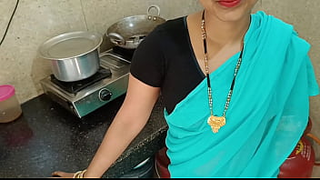 Newly married housewife was conversing with husband and getting rip up with step-brother in kitchen in doggy style messy hindi audio