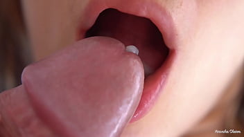 Her Sensitive Yam-sized Lips And Tongue Cause Him Cumshot, Supah Closeup Jizz In Hatch